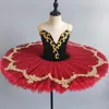 Scene Wear Ballerina Girls Ballet Tutu Dress Dance Costume Platter Pancake Red Party For Kids