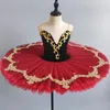 Stage Wear Ballerina Girls Ballet Tutu Dress Dance Costume Platter Pancake Red Party For Kids