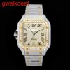 Armbandsur Luxury Custom Bling Iced Out Watches White Gold Plated Moiss Anite Diamond Watchess 5a High Quality Replication Mechanical 013b FJ8Q