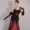 Stage Wear Ballroom Dance Competition Dress Femmes Valse Costume Latin Performance Vêtements Prom Tango L9971