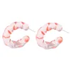 Boucles d'oreilles cerceau Dvacaman 2023 à la mode coloré Transparent acrylique en forme de C pour les femmes Vintage géométrique cercle bijoux