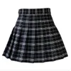 Jupes Femmes Casual Plaid Jupe Filles Taille Haute Plissée Aline Mode Uniforme Jupe Avec Short Intérieur 230504