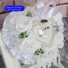 Bolsas de jóias caixa de anel folhas flor almofada travesseiro decoração presentes de casamento romântico