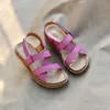 Sandaler äkta läderflickor exklusiva mode barns strandskor non-halp sommar pojkar barn sandaler storlek 26 36 36 36