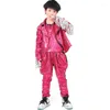 Stage Wear Hip Hop Costumes Child Silver Fringed Jacket Sequined Vest Pants Kids Street Dance Clothes Jazz Performance DNV12464