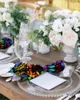 Bord servapkin 4st Mexiko geometriska abstrakt blomma fyrkant 50 cm bröllop dekoration tyg kök middag serverande servetter