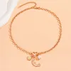 Chains Vintage Gold Color Necklace Pearl Sun Moon Pendant For Women Choker Heart Chain Jewelry Gift