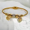 Bracciale Greatera in acciaio inossidabile rotondo albero della vita braccialetti con ciondoli braccialetti per le donne gioielli impermeabili in metallo color oro 2023