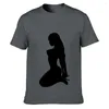 Men's T Shirts Sexy Girl Silhouette Shirt Pictures Round Neck Famous Knitted Summer Cotton Funny Casual Normal