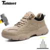 Dress Shoes Work Safety Mens Boots Antismash met stalen teen mannen antistab sneakers mannelijk 230503