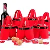 Santa Claus Pants Tygväskor Stocking Candy Bag Wedding Candy förvaring Hink Portable Wine Basket 50 PCS