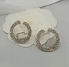 Géométrie Designer Coeur Boucles D'oreilles De Luxe Femmes Plaqué Or 18 Carats Incrusté De Cristal Perle Boucle D'oreille Marque Lette Style Français Femmes Bijoux De Mariage Accessoires