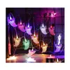 LED Strings Décorations d'Halloween en plein air Lumières 10/20 Ghost Skl String Light fonctionnant sur batterie pour la livraison de baisse de fête intérieure Lighti Dhpdw