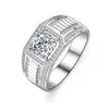 2024 Pierścionki Kamień Europejski złoty ślub 14K Pierścienie moissanite Diamond Men proste za 6,5 ​​mm VVS Białe duże
