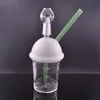 Starbucks Glass Bong Bubbler capiteux Dab Rigs Narguilés Fumer Pipe à eau Dabber Tube Tuyaux de fumée sèche avec tuyau de brûleur à mazout en verre de 14 mm