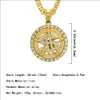 2022 hip hop européen et américain personnalité marée marque collier incrusté de diamant dollar rotatif pendentif collier discothèque club-club