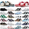 Jumpman 1 Low Basketball Shoes 1S UNC Men Pine Green Pairs University Blue Smoke Grey Starfish Red Obsidian Women Yellow Banned Bred Chicago Toe Court Purple 36-47