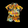 Kledingsets 1 6 -jarige babyjongens bloemen gedrukte kleding set zomer meisjes korte mouw shirt bovenbroek 2 stks gentelman kinderen vakantie strand outfit 230504