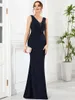 Party Dresses Sexy Evening Dress Sleeveless Deep V Neck Floor-Length Gown of Fishtail silhouette Navy Blue Prom Women Dress 230504