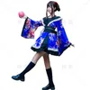 エスニック服日本の着物ゆけドレスガールズカワイイ花柄のローブカジュアルルーズビンテージコスプレ衣装女性の舞台パフォーマンス