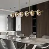 Pendant Lamps Post-modern Light Luxury Creative Personality Simple Engineering Bar Restaurant Lighting Nordic Art Crystal Full Copper Meal