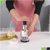 Fruit Vegetable Tools Handpressing Cutter Manual Onion Chopper Garlic Crusher Mash Device Dicer Mixer Kitchen Drop Delivery Home G Dhvhq