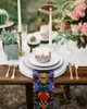 Bord servapkin 4st Mexiko geometriska abstrakt blomma fyrkant 50 cm bröllop dekoration tyg kök middag serverande servetter