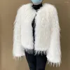 Futro damskie 2023 Płaszcz Kobiety Wysokiej jakości moda sztuczna sztuczna szopa szopa krótka kurtka
