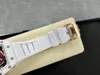 Nieuwste turn fly tourbillon herenhorloge witte keramische kast schedel wijzerplaat rubber zachte band band mechanisch handopwindbaar uurwerk RM52-01 sport designer polshorloge