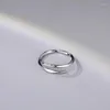 Klaster pierścieni minimalistyczny 925 srebrny palec otwierający srebrny dla kobiet nieregularny skręć krzyżowy dobry nastrój prezenty na imprezę biżuterii