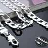 Chains 16-24" Necklace Men Silver Plated Link Jewelry Cuban Solid For Color 8mm Chain