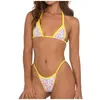 Maillots de bain femmes mode couleur unie Sexy creux dos ouvert Bikini maillot de bain fendu