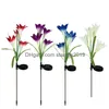 VTKY Solar Lily Lights - Colorful LED Flower Decorations for Festive Lawn, Waterproof Outdoor Decoration (2 Pack)