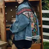 Chaquetas de mujer Chaqueta de mujer Primavera Boho Denim para mujer Apliques florales Bordado Abrigo vintage Manga larga Ropa exterior Abrigo femenino