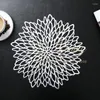 Table Mats Creative Flower Shape Tableware Heat Insulation Pad Home Solid Color PVC Top Anti-ironing El Decor