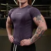 Mens tshirts 6 cores meias secas rápidas homens que executa camisetas esportes de fitness sports tops ginásio camisa de treinamento de cor de cargo de corrida sportswear 230503