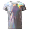 Herr t-shirts mans t-shirt camisetas hombre imitation läder shinny män t shirt streetwear tee shirt homme is siden hajujuku herrkläder 230503