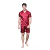 يرفع ملابس الرجال Tony Candice Satin Silk Pajamas Shorts for Men Rayon Silk Sleepwear Summer Pajama pajama