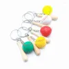 Keychains 12pcs 소프트볼 야구 키 체인 미니 나무 방망이 키 링스 팀 스포츠 소형 크기