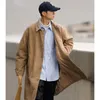 Men's Trench Coats Men Fashion All-match Male Gentle Handsome Korean Casual College Streetwear Clothing Design Couple H52