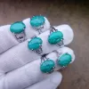 Mix Styles Ovaal Synthetisch Turquoise Stone Rings Dameshars Bead African Finger Ring Party Wedding Street kraampjes