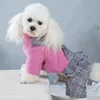 Vêtements pour chiens Robe de chien avec des combinaisons à carreaux tricotées Thème Tartans Robes pour animaux de compagnie Chiot - Robe de costume Lovely Pet Apparel 230504