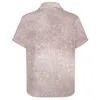 Chemises décontractées pour hommes Rose Rose imprimé métallisé chemise de plage paillettes argent brosse scintillant Hawaii hommes Y2K Blouses haut graphique à manches courtes