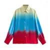 Women's Blouses 2023 Fashion Tie Dye Gedrukte dameshemd