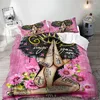 Bedding Sets O tema African Duvet Capa Girls Floral Inspirational Cita