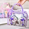 Cosmétique Sacs Cas Femmes Floral Transparent Voyage Maquillage Lavage Clair Sac À Main Bain Sous-Vêtements Articles De Toilette De Stockage Pochette Étanche 230503