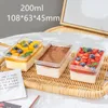 Keukengerei 50 stks tiramisu verpakkingsdoos wegwerp transparante plastic cakeboxen vierkant 200 ml ijs pudding jelly yoghurt dessert cup