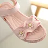 Été petites filles nouvelle fleur Simple mignon rose vert enfants sandales enfant en bas âge bébé doux décontracté école fille chaussures