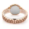 Armbanduhren ROCOS Elegante Luxusuhr für Frauen Rose Gold Mode Damen Quarz Diamant Armbanduhr weiblich R0260