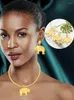 Ketting oorbellen set Braziliaanse sieraden voor vrouwen 18k goud vergulde koperen sieraden Afrikaanse Dubai sets Bridal Wedding Party Gifts